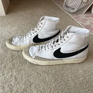 Nike White and Black High-Top Sneakers